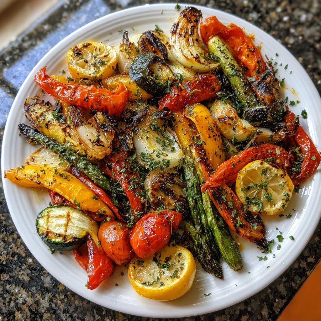 Healthy Lemon Herb Grilled Veggies