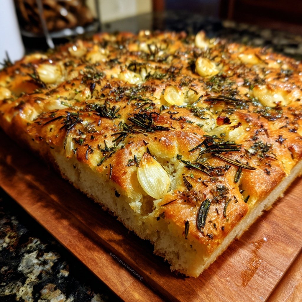 Roasted Garlic and Herb Focaccia