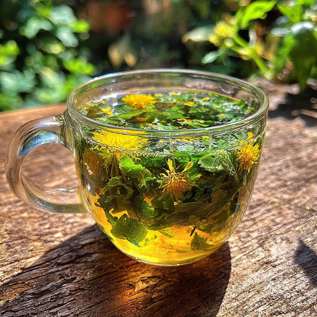Invigorating Dandelion and Mint Tea